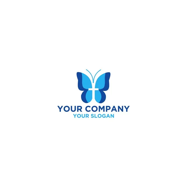 Butterfly Church Logo Design Vector — Stock Vector