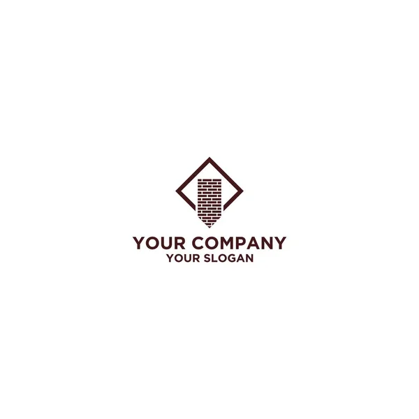 Camino Mattone Logo Design Vettoriale — Vettoriale Stock