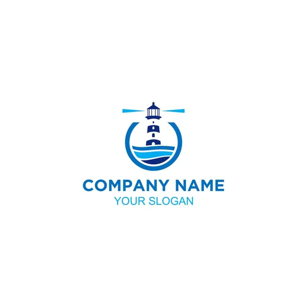 Circle Deniz Feneri Logo Tasarım Vektörü
