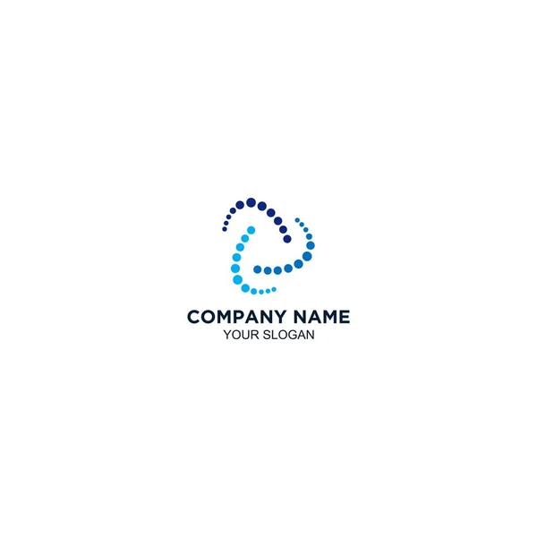 Linha Ponto Colorido Logo Design Vector —  Vetores de Stock