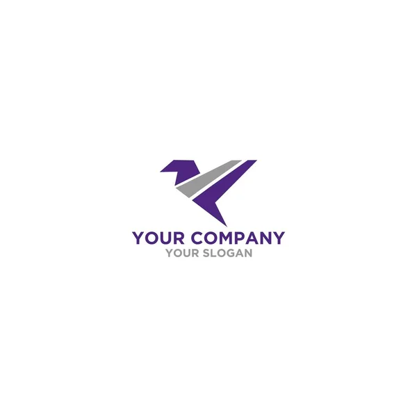 F Origami Kuş logo tasarım vektör
