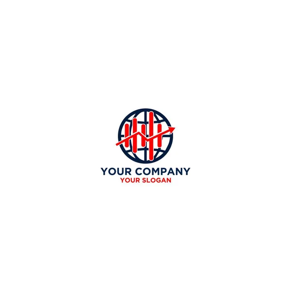 Vettore Globale Progettazione Del Logo Contabile — Vettoriale Stock