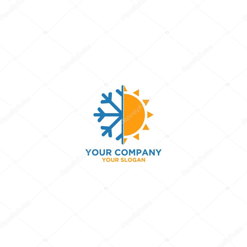 Air conditioner and heating Logo Design Vector