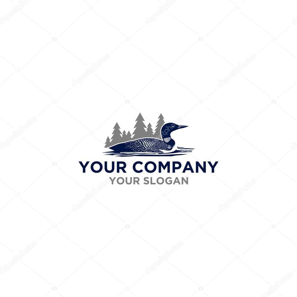 Common Loon Logo Design Vector