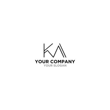 Ka çizgi logo tasarım vektör şablonu
