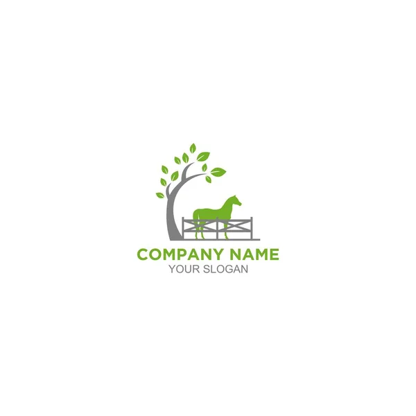 Vector Diseño Logotipo Valla Caballo — Vector de stock