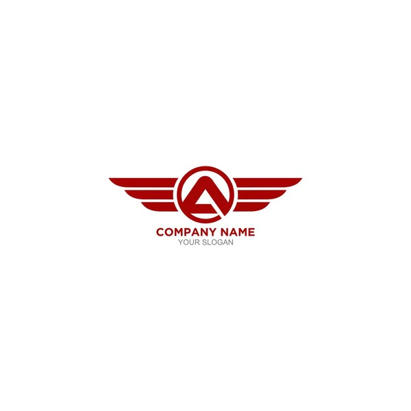 Letter A Red Wings Logo Tasarım Vektör