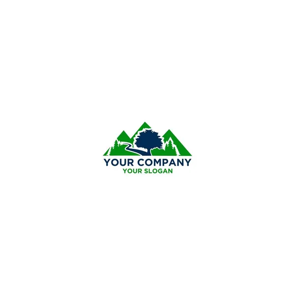 Góra Dąb Logo Projekt Wektor — Wektor stockowy