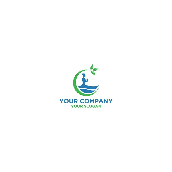 Natural Spa Och Yoga Logo Design Vektor — Stock vektor