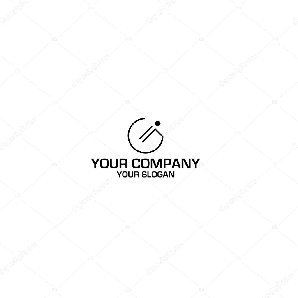 Line GI Logo Design Vector