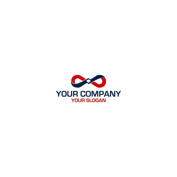 Vermelho Azul Infinito Logo Design Vector —  Vetores de Stock