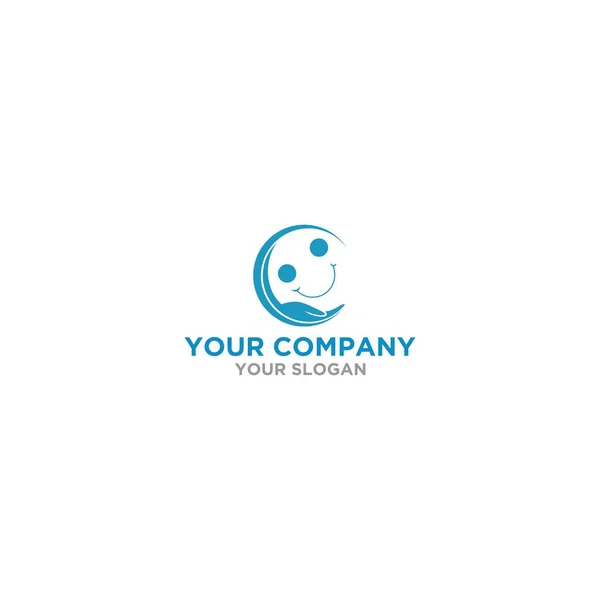 Sorriso Cura Logo Design Vettoriale — Vettoriale Stock