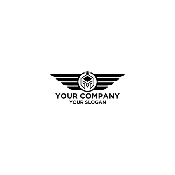 Spartan Wings Logo Design Vecteur — Image vectorielle