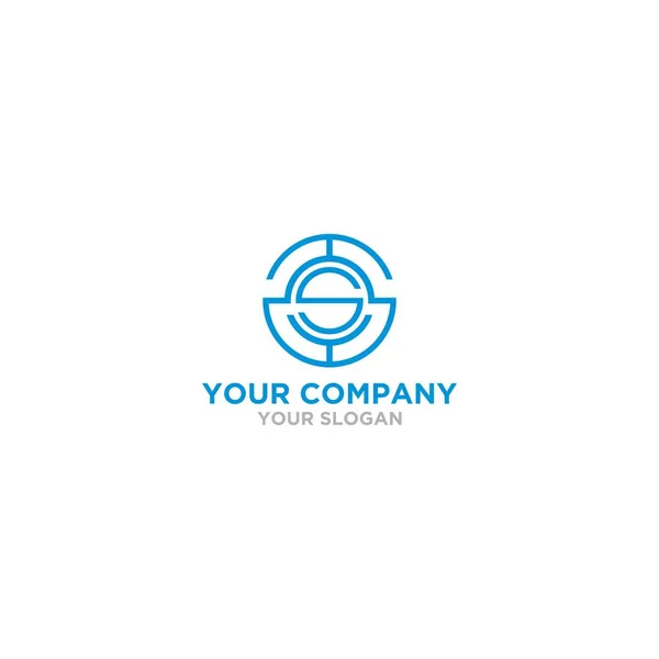Triplo Círculo Logo Design Vector — Vetor de Stock