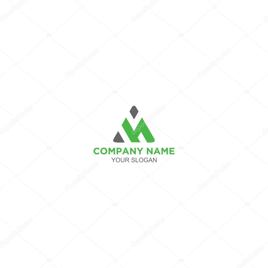 Triangle HI logo design vector