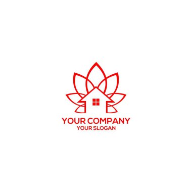 Lotus Home Logo Tasarım Stok Vektör