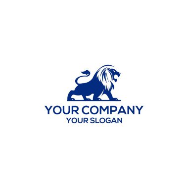 mavi aslan logo vektör tasarım şablonu