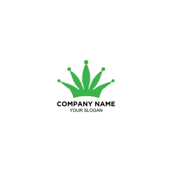 Diseño Del Logo Hoja Cannabis King — Vector de stock