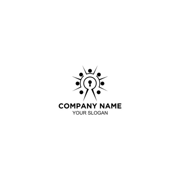 Comunidade Chave Logotipo Design Vector —  Vetores de Stock