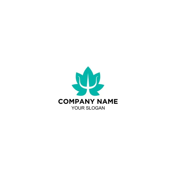 Flower Neptune Logo Design Vector — Stock Vector