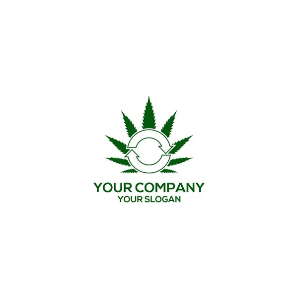 Recycle Cannabis Logo Design Vector — Stock Vector