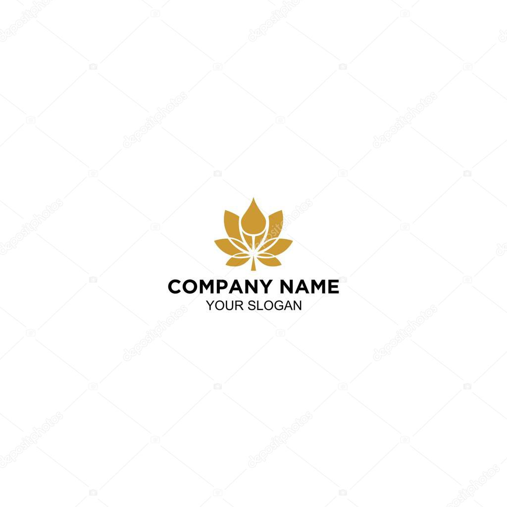 Cannabies oil logo design vector