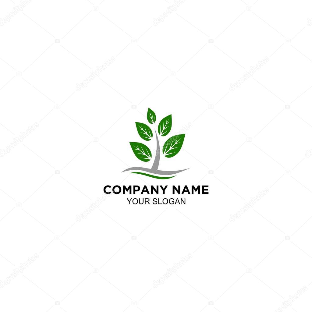 Simple life of tree logo design vector