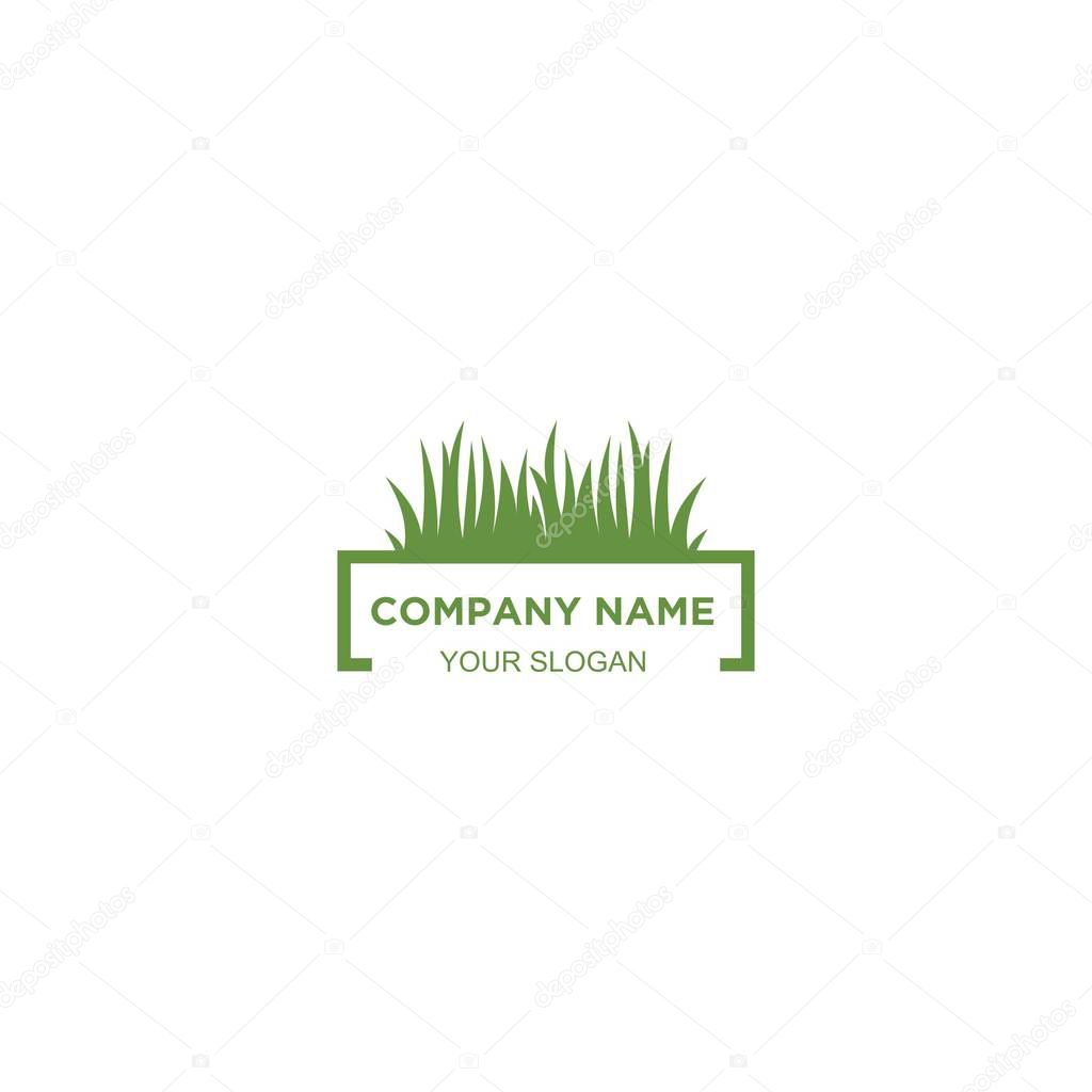 simple lawn care logo design