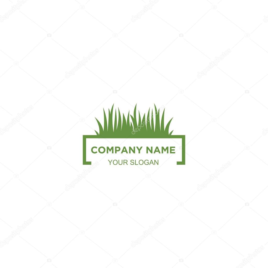 Simple lawn care logo design