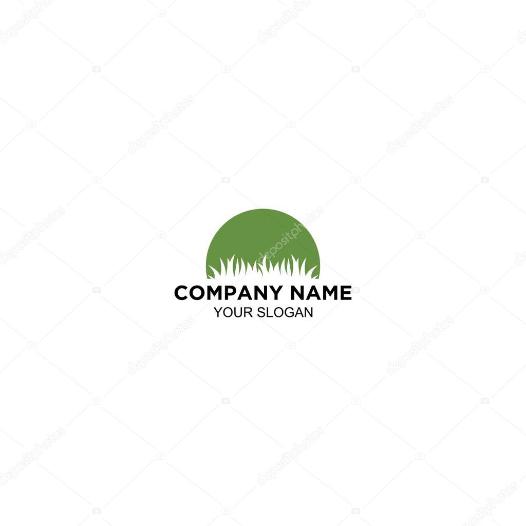 lawn care service logo design vector