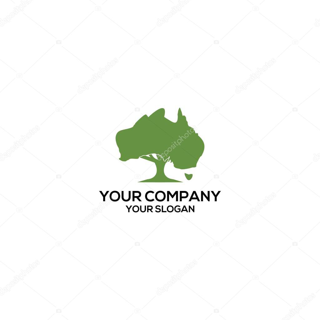 Australia Tree logo design vector