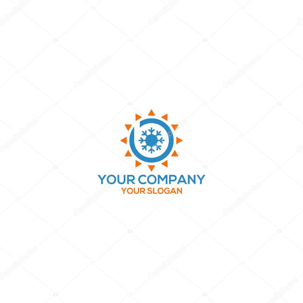 B Heating and Air Conditioner Logo Design vector