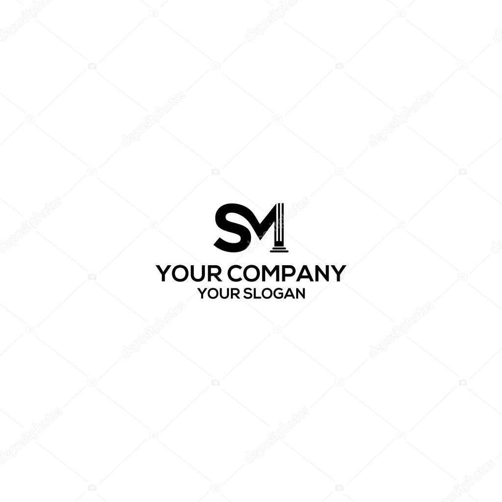 SM legal law logo design