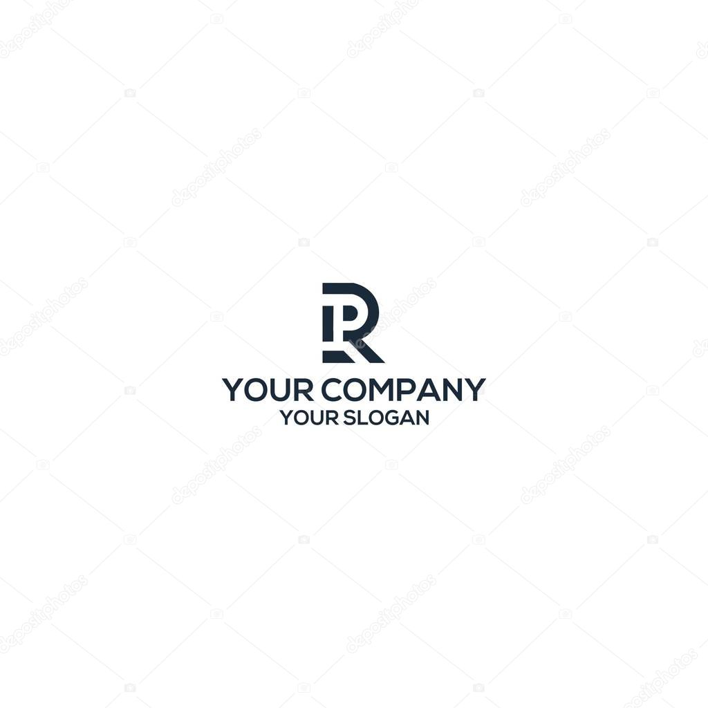 R and P logo design vector