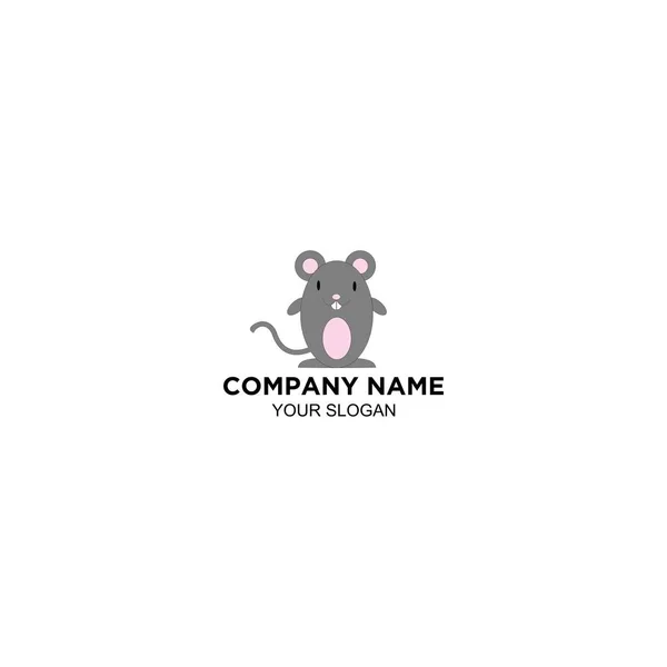 Rato Animal Bonito Logotipo Design Vetor —  Vetores de Stock