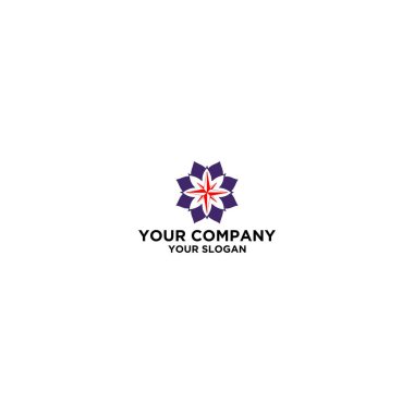 Çiçek Logo Tasarım Vektör pusula