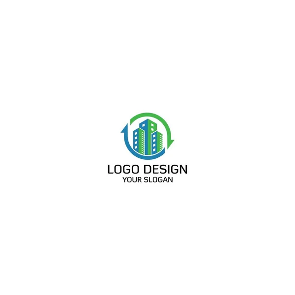 Bina Temizlik Logosu Tasarım Vektörü — Stok Vektör
