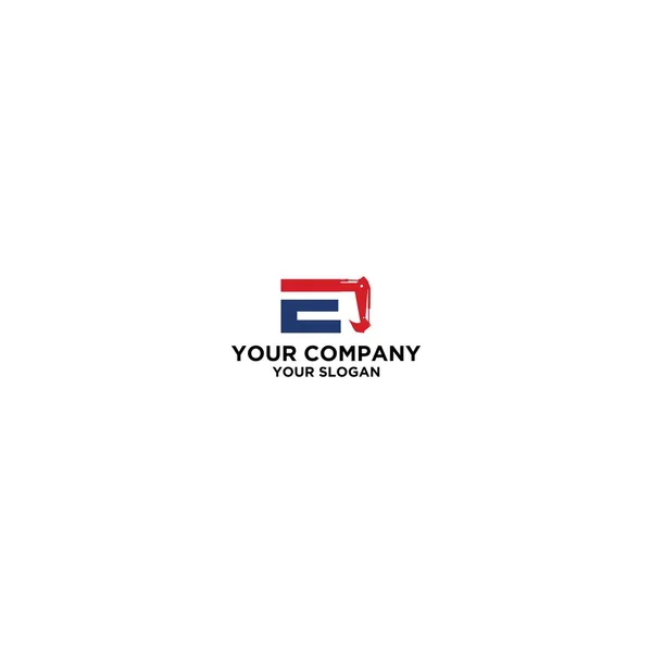 E Ekskavatör Logo Tasarım Vektörü