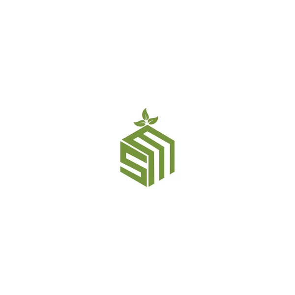 Diamant Mit Blatt Logo Design — Stockvektor