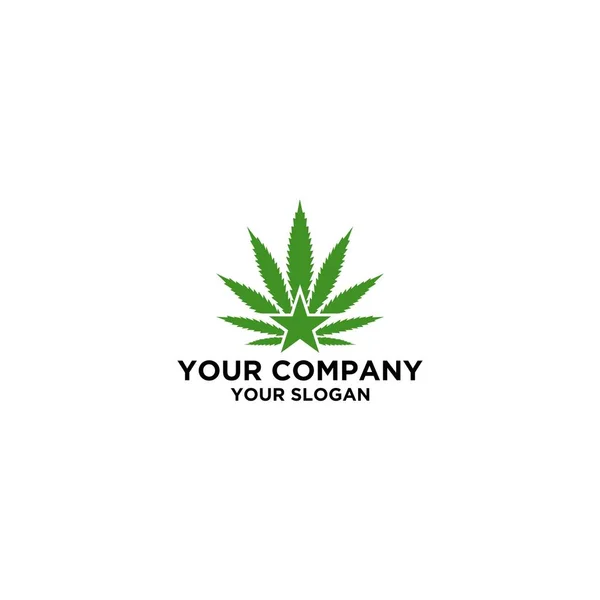 Vettore Design Del Logo Della Foglia Cannabis — Vettoriale Stock