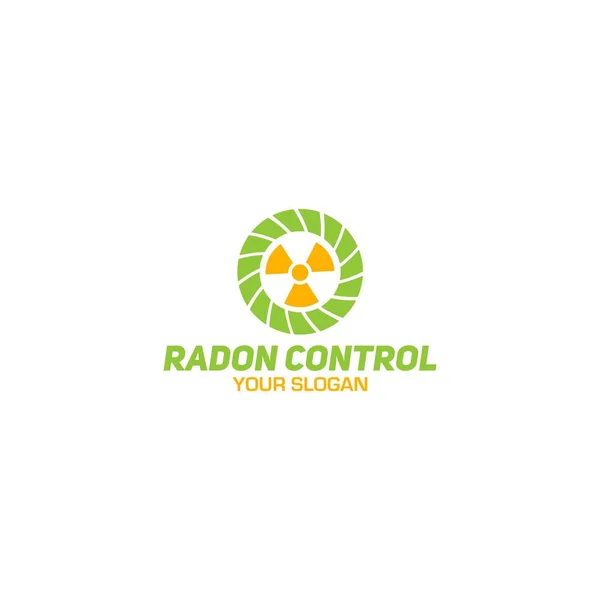 Vector Diseño Logotipo Control Radón — Vector de stock
