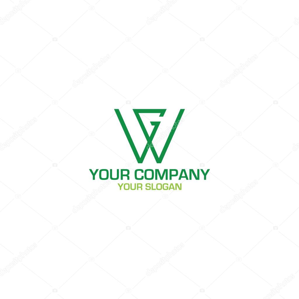 GW Green Logo Design Vector