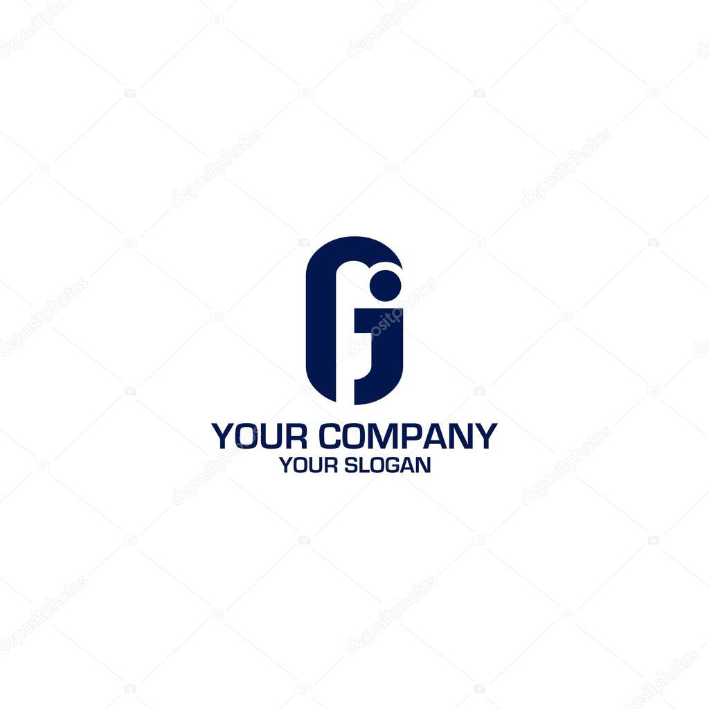 GJ Blue Logo Design Vector