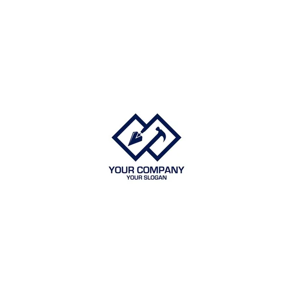 Тюльпан Молоток Дизайн Логотипу Вектор — стоковий вектор