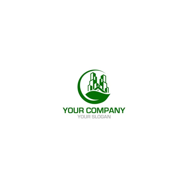 Eco Building Logo Ontwerp Vector — Stockvector