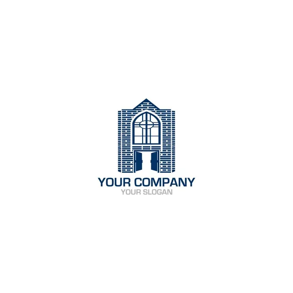 Building Church Logo Design Vektor — Stock vektor