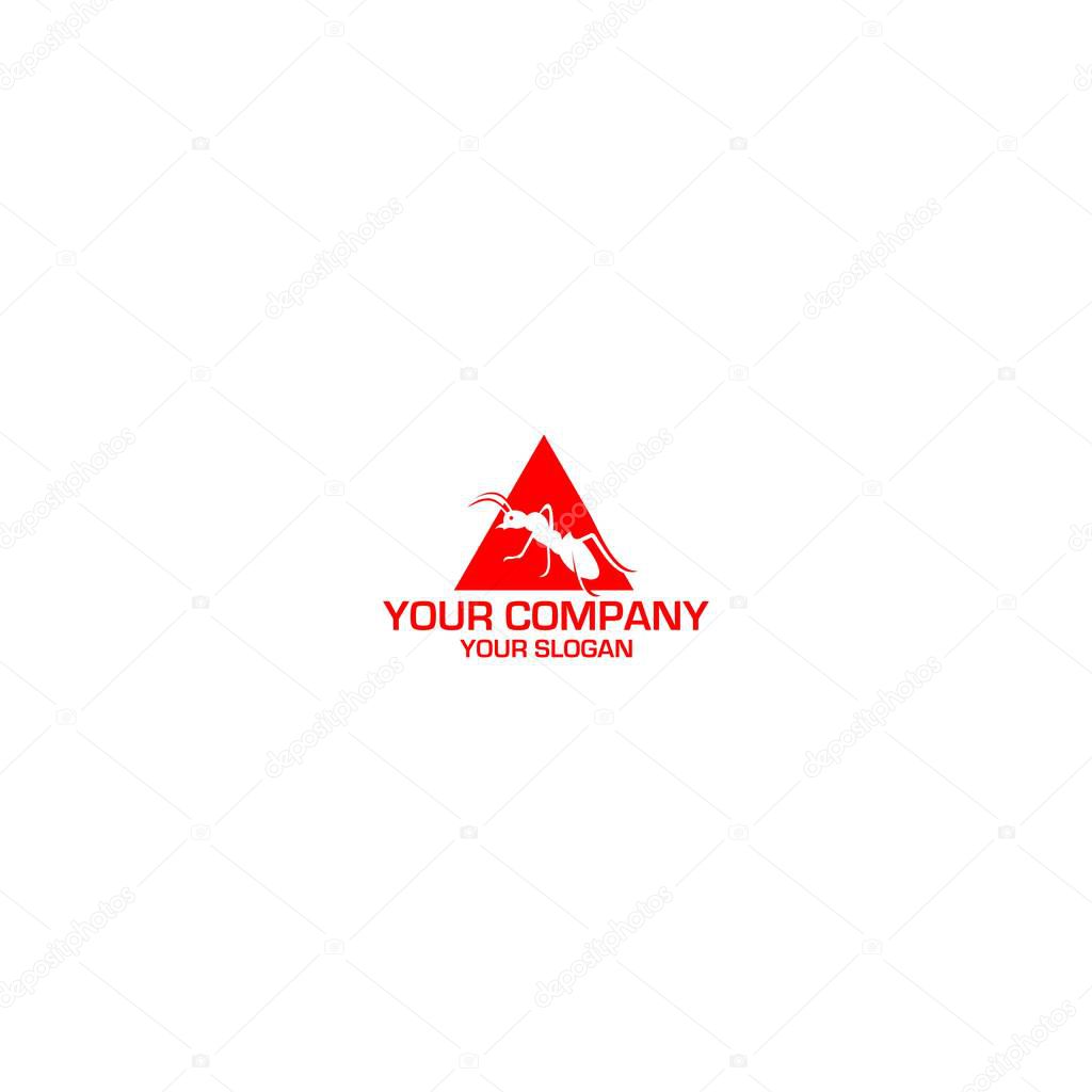 Triangle Ant Logo Design Vector