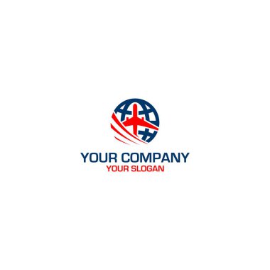 Global Express Düzlem Logo Tasarım Vektörü