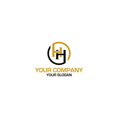Hh Circle Logo Tasarım Vektörü