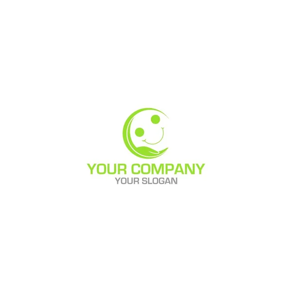 Súgó Mosoly Logo Design Vector — Stock Vector